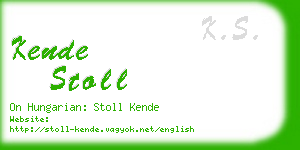kende stoll business card